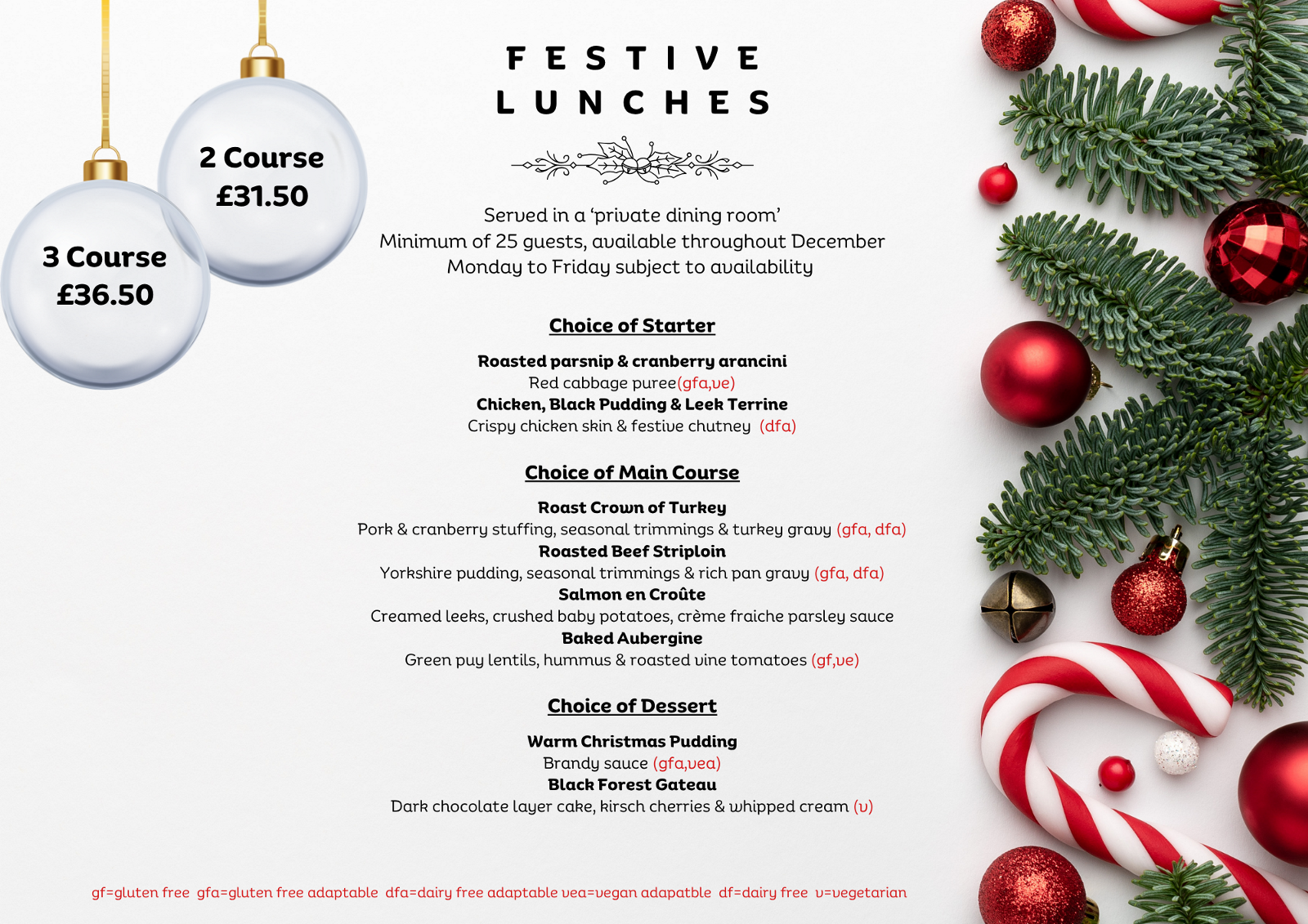 Festive Lunches 2026