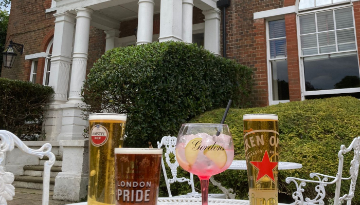 drinks from the bar at Moore Place Hotel