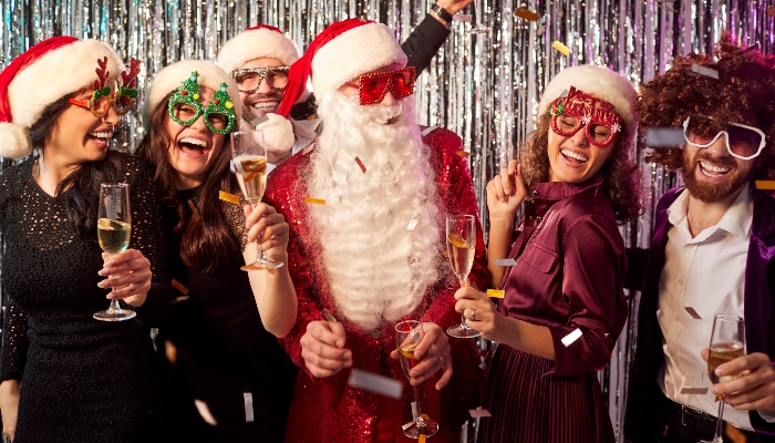 People dancing at Christmas party