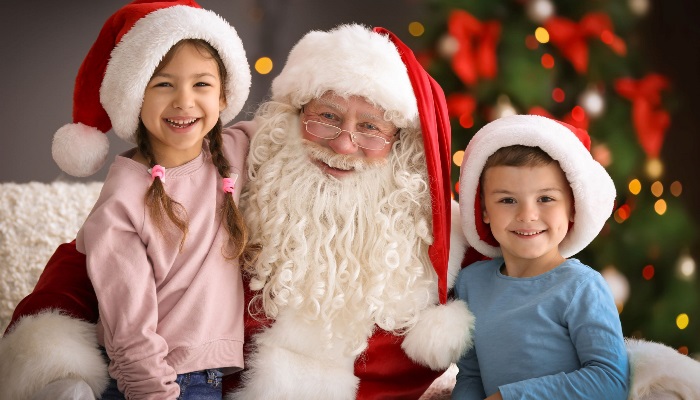 Santa with children small Santa with children small
