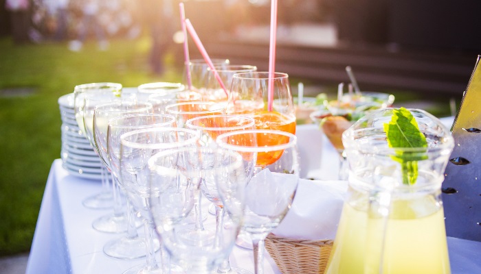 Outside drinks table