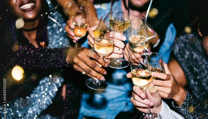 People celebrating with drinks