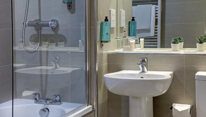 Sleek bathrooms at Hilcroft Hotel