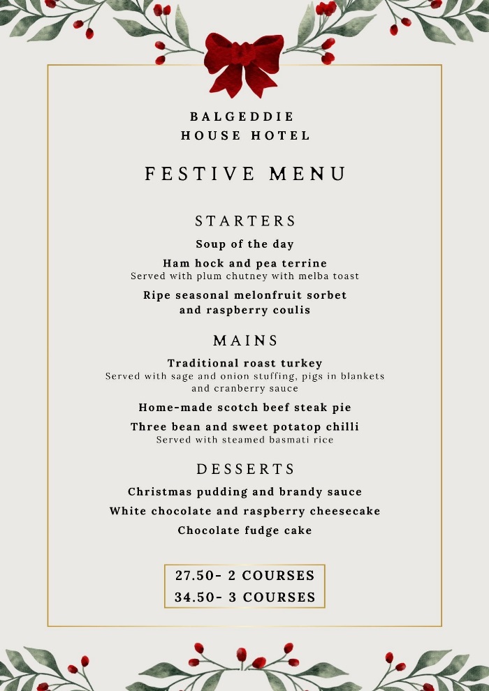 Festive Lunch Menu 2026
