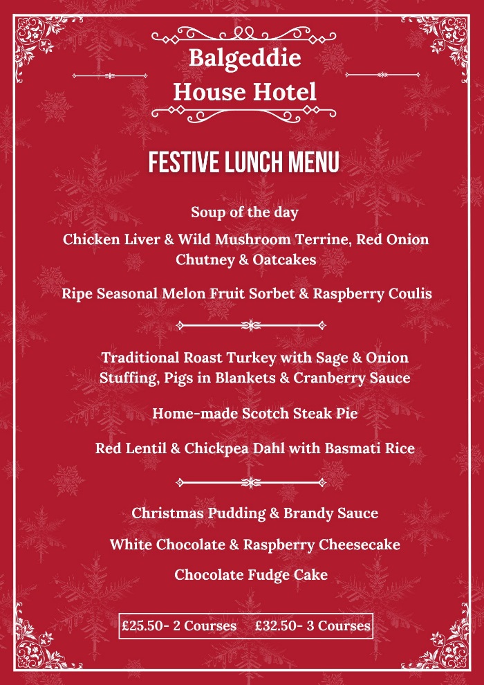 Festive Lunch Menu 2025