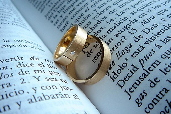 Wedding Rings On The Bible