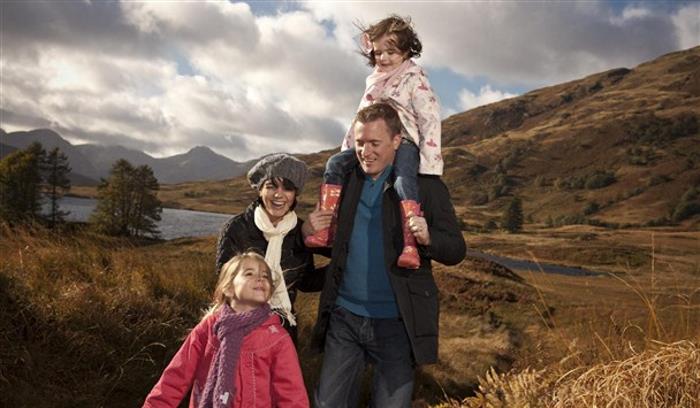 A family at Loch Chon