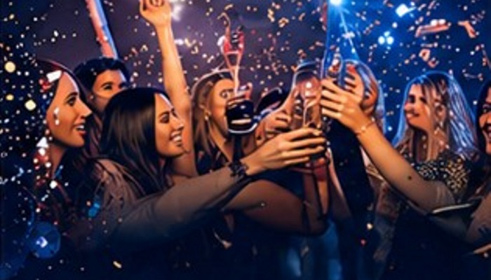 Friends celebratory