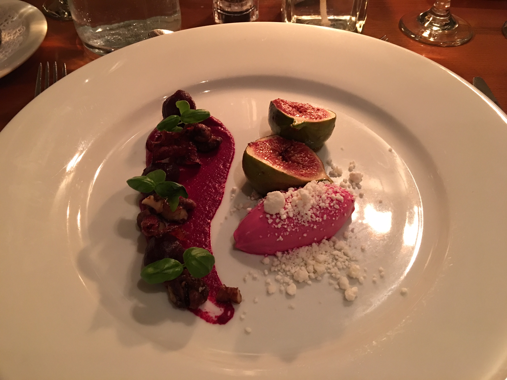 The beetroot and goats cheese mousse