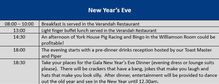 New Years Eve Residential York House Hotel Eastbourne 
