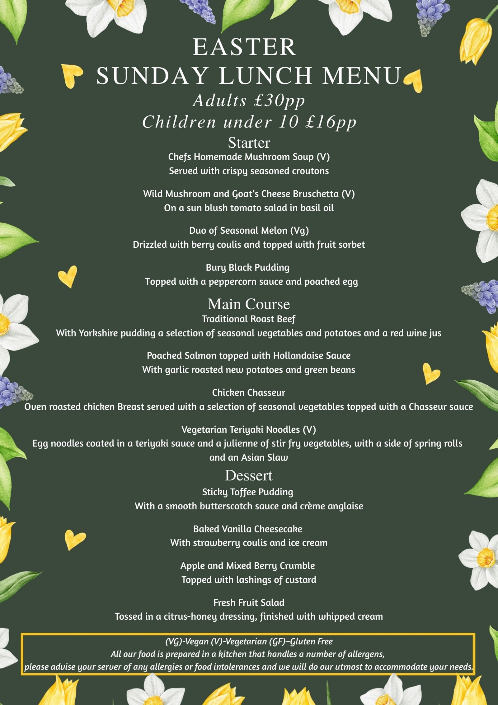 easter menu
