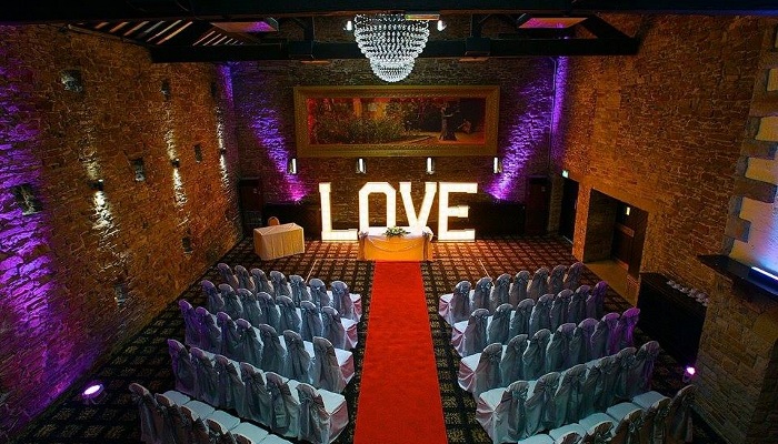 Lancashire Manor Hotel - A wedding set up in the great hall