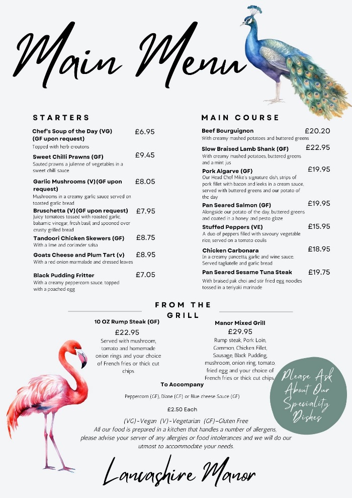 Restaurant Main Menu