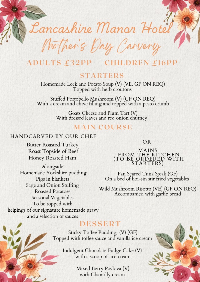MOTHERS DAY MENU 2026