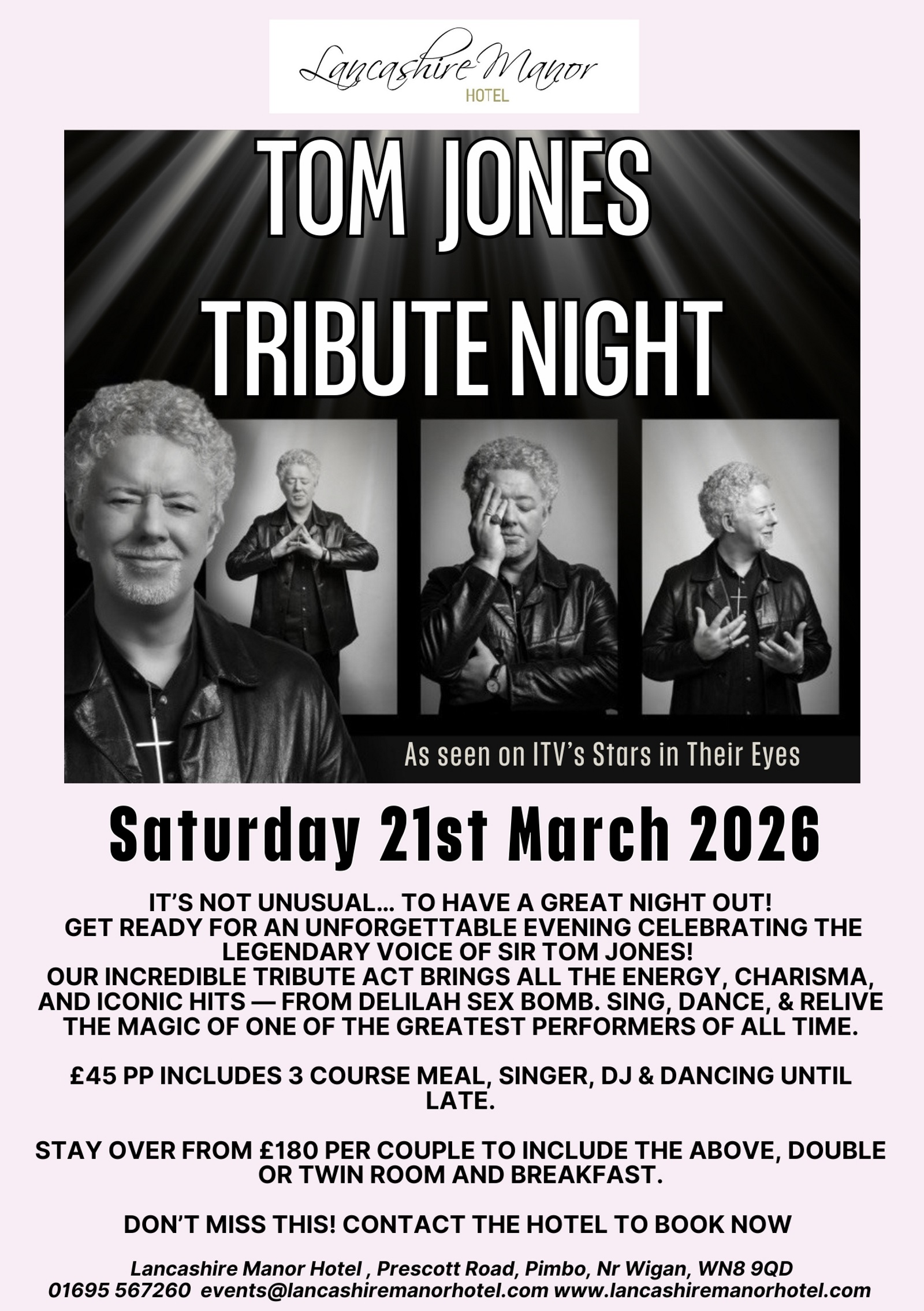 Tom jones tribute night flyer